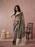 Green Sunset Designer Soft Tussar Saree Geetha Creation