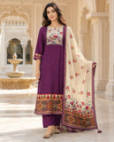Vanya Wine Viscose Silk Hand-Block Print Kurta Set Geetha Creation