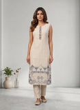 Comfortable Beige Cotton Kurta Set Geetha Creation