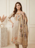 Soft Sand Beige Pure Tissue Hand-Embroidered Kurta Set Geetha Creation