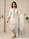 Comfy Beige Cotton Kurta Set with Coordinated Dupatta Geetha Creation