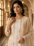 Beige Cotton Ready to Wear Kurta Set with Dupatta Geetha Creation