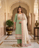 Peach Mul Cotton Kurta Set with Dupatta Geetha Creation