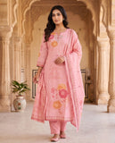 Pink Floral Mul Cotton Kurta Set with Dupatta Geetha Creation