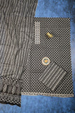 Pure Smoky Black Soft Cotton Unstitched Suit Set