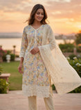 Pastel Tone Cotton Kurta Set with Dupatta Geetha Creation