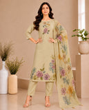 Natural Linen Pista Pure Tissue Kurti Set Geetha Creation