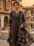 Twilight Black Cotton Kurta Set with Dupatta Geetha Creation