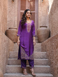 Vibrant Violet with Rani Ready to Wear Silk Kurti Set Geetha Creation