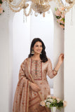Rustic Beige Ready To Wear Silk kurta Set Geetha Creation