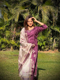 Luxurious Wine Floral Ready to Wear Silk Kurti Set