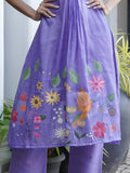 Gulbahaar Grace Purple Hand Painted Co-ord set Geetha Creation