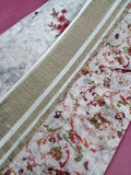 Pure White Ethnic Floral Linen Ready to Wear Pure Cotton Kurti Set
