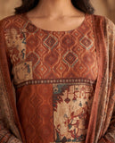 Rust Brown Ethnic Motif Cotton Kurta Set with Dupatta & Straight Pants Geetha Creation