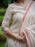 Pastel Floral Linen Ready to Wear Kurti Set Geetha Creation