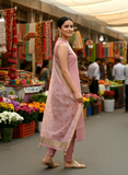 Stylish Pink Cotton Fancy Ready To Wear Kurta Set Geetha Creation