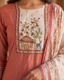 Peach Mul Cotton Kurta Set with Dupatta Geetha Creation