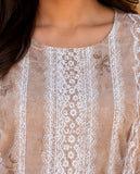 Rust Cotton Embroidered Kurta Pant Dupatta Set with Lace Detailing Geetha Creation