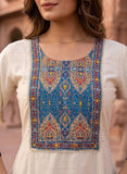 Soft Beige Linen Anarkali Kurta Set with Dupatta Geetha Creation