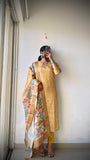 Haldi Mehendi Special Yellow with Floral Ready to Wear Salwar Set Geetha Creation