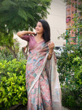 Pink Cultural resemblance Fine Border Tussar Saree FBS2 Geetha Creation