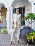 Gracious Glow in Beige Hand Painted Co-ord set Geetha Creation