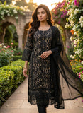 Classic Black Cotton Kurta Set with Dupatta Geetha Creation