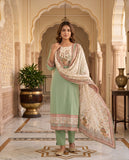 Peach Mul Cotton Kurta Set with Dupatta Geetha Creation