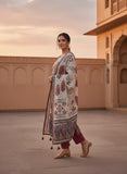 Women Maroon Heritage Print Pure Viscose Kurta Set