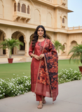 Geometric Fusion Ready To Wear Silk kurta Set Geetha Creation