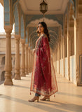 Women Slate Grey & Maroon Royal Heritage Pure Viscose Hand-Embroidered Kurta Set