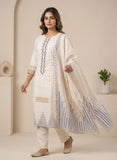 Comfy Beige Cotton Kurta Set with Coordinated Dupatta Geetha Creation