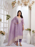 Lilac Blossom Ready To Wear Chanderi Silk Kurta Set Geetha Creation