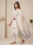 Comfy Beige Cotton Kurta Set with Coordinated Dupatta Geetha Creation