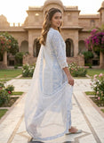 Sky Tint Cotton Kurta Set with Refined Lace Detailing Geetha Creation