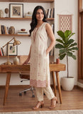 Beige Linen Sleeveless Kurta Set with Dupatta Geetha Creation