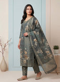 Forest Teal Pure Tissue Kurti Set with Hand-Embroidered Neckline Geetha Creation