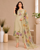 Natural Linen Pista Pure Tissue Kurti Set Geetha Creation