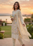 Pastel Tone Cotton Kurta Set with Dupatta Geetha Creation