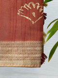 Pine Green Kantha Stitch Tussar Saree Geetha Creation