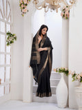 Pure Black With Copper Glow Tussar Silk Saree Geetha Creation