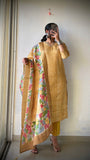 Haldi Mehendi Special Yellow with Floral Ready to Wear Salwar Set Geetha Creation