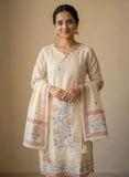Pastel Floral Linen Ready to Wear Kurti Set Geetha Creation