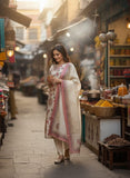 Women Ethnic Printed Satin Tussar Kurta Set with Cotton Inner & Dupatta