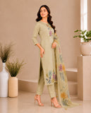 Natural Linen Pista Pure Tissue Kurti Set Geetha Creation