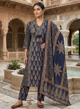 Indigo Cotton Ready to Wear Kurta Set with Dupatta Geetha Creation