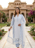Sky Tint Cotton Kurta Set with Refined Lace Detailing Geetha Creation