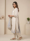Comfy Beige Cotton Kurta Set with Coordinated Dupatta Geetha Creation