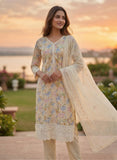 Pastel Tone Cotton Kurta Set with Dupatta Geetha Creation