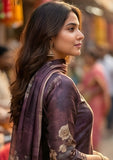 Deep Plum Pure Viscose Kurta Set with Hand-Embroidered Neckline